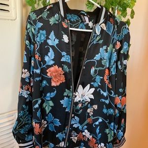 Black floral print jacket